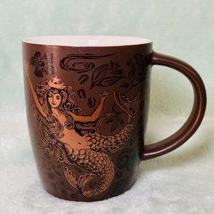 Starbucks - 40th Anniversary 12oz Coffee Mug - Copper & Brown Split-tail Mermaid
